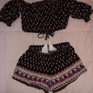 Two  piece BoHo chic outfit.